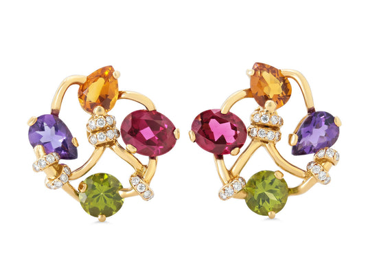 Chanel 'Venitienne' Gemstone and Diamond Earrings in 18K Gold