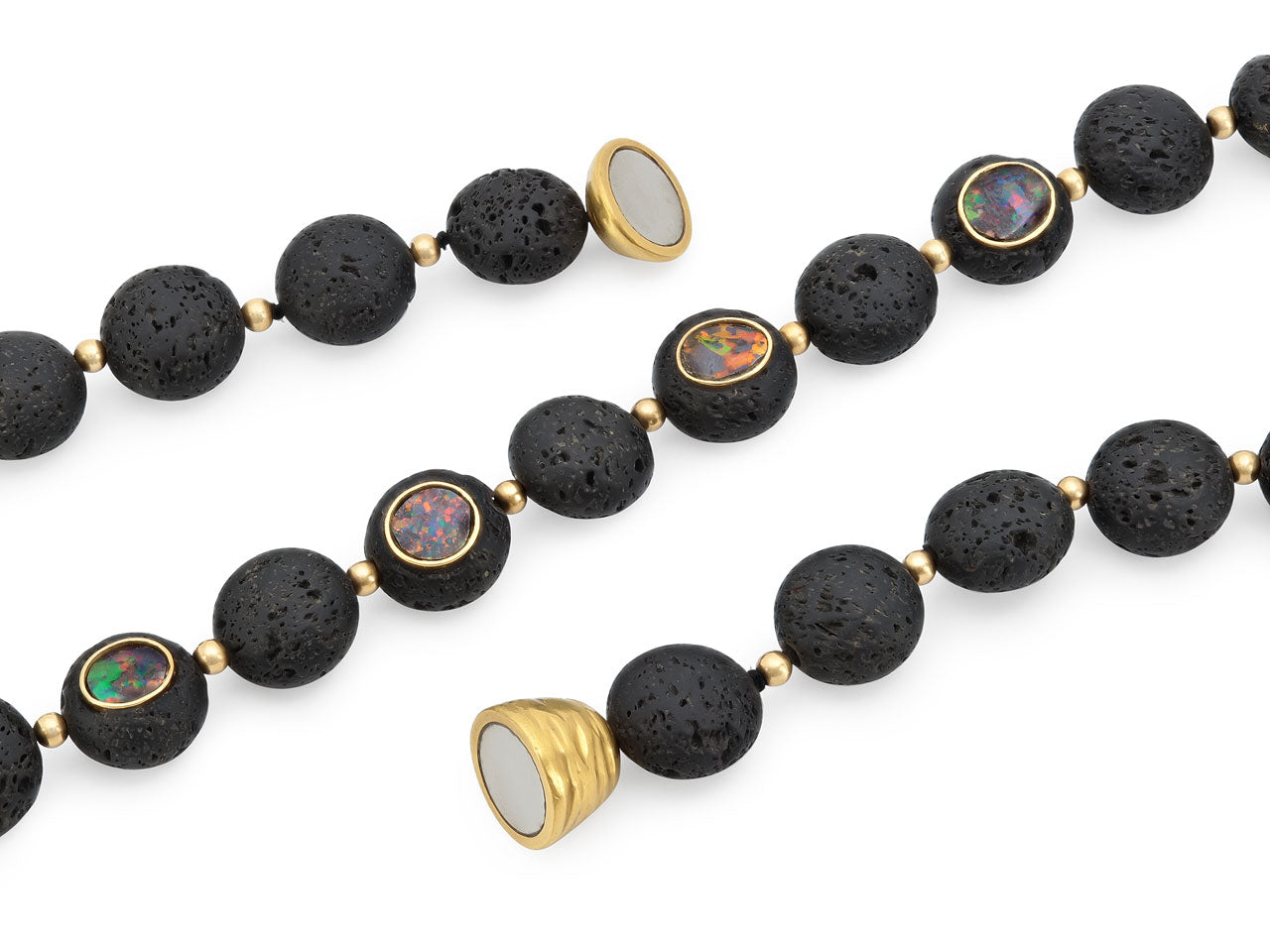 K. Brunini Black Opal Necklace in 14K and 22K Gold
