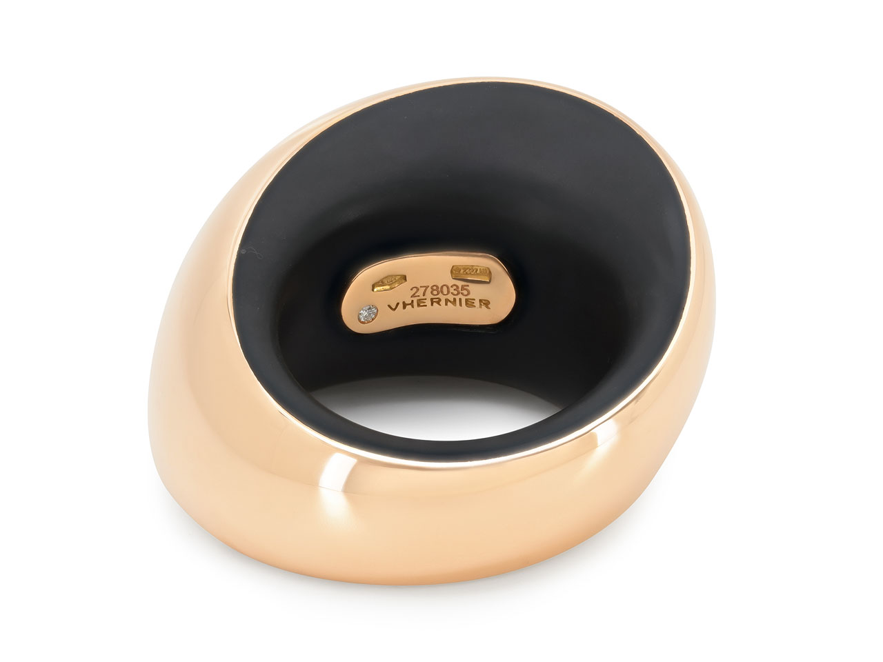 Vhernier 'Pirouette' Ring in 18K Rose Gold and Titanium