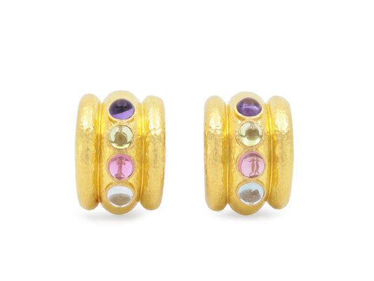 Elizabeth Locke 'Tutti Frutti Amalfi' Hoop Earrings in 19K Gold