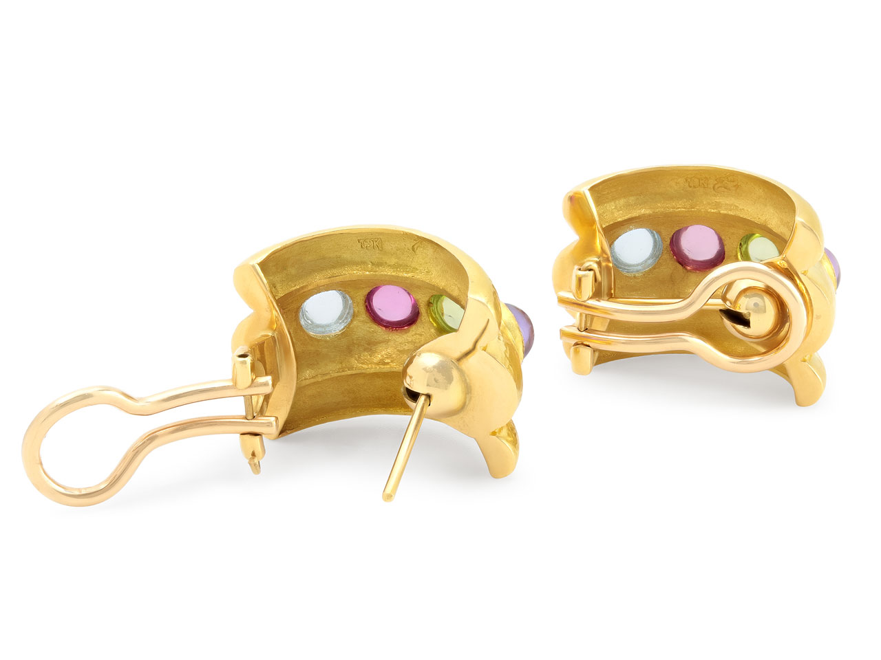 Elizabeth Locke 'Tutti Frutti Amalfi' Hoop Earrings in 19K Gold