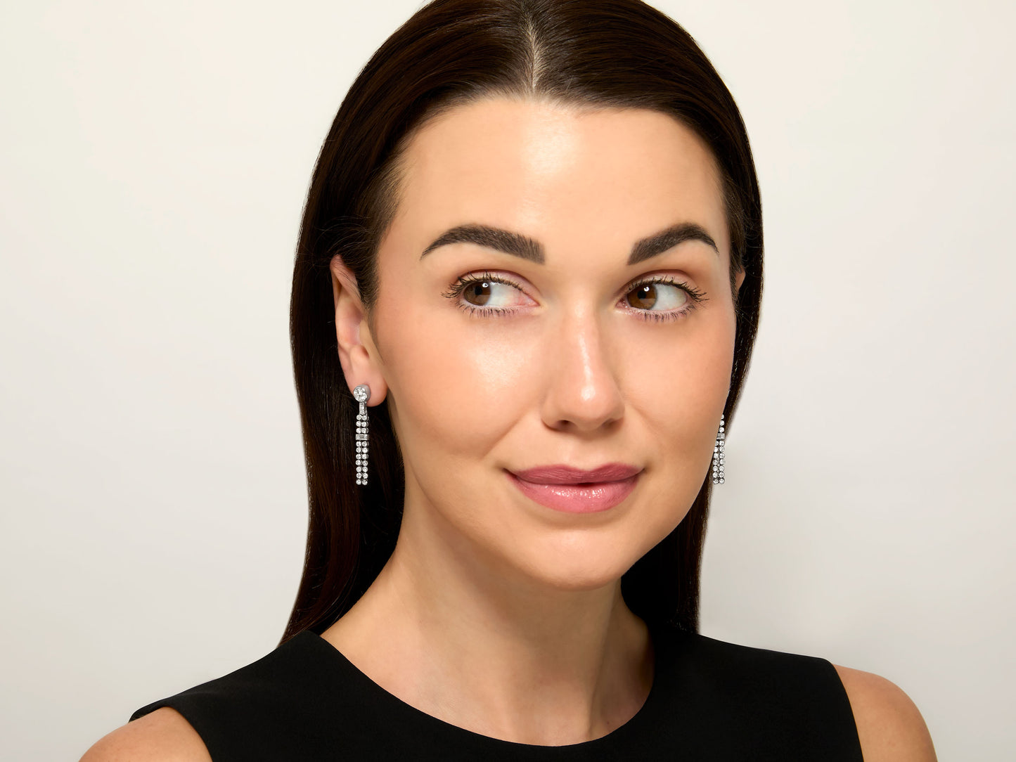 Beladora 'Reimagined' Diamond Drop Earrings in 18K White Gold