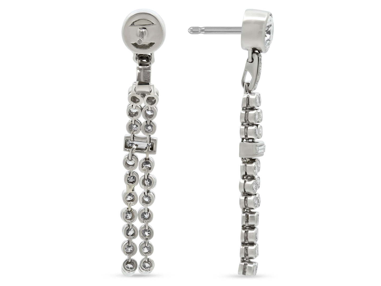 Beladora 'Reimagined' Diamond Drop Earrings in 18K White Gold