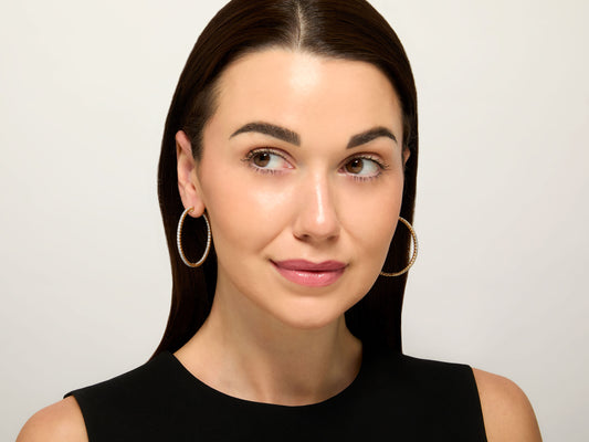 Diamond Hoop Earrings in 14K Gold