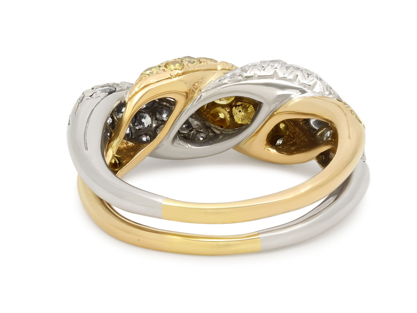 Oscar Heyman Mid-Century White and Yellow Diamond Ring in 18K Gold and Platinum