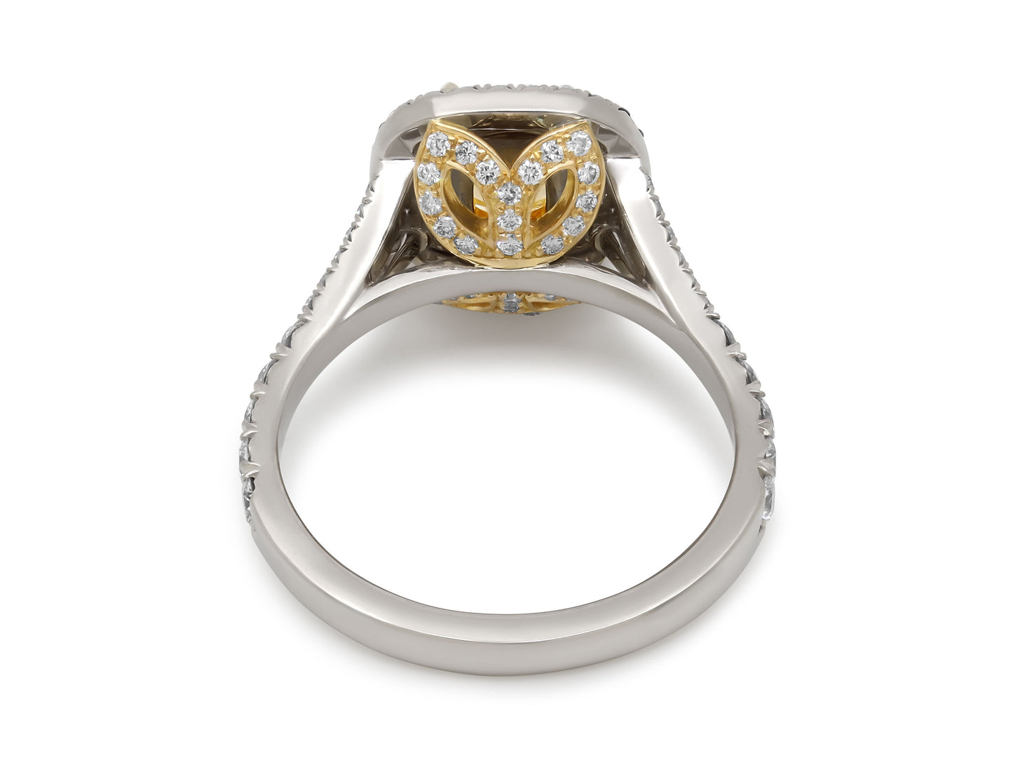 Yellow Diamond Ring, 1.51 carat Fancy Intense Yellow, in Platinum and 18K Gold, by Leibish