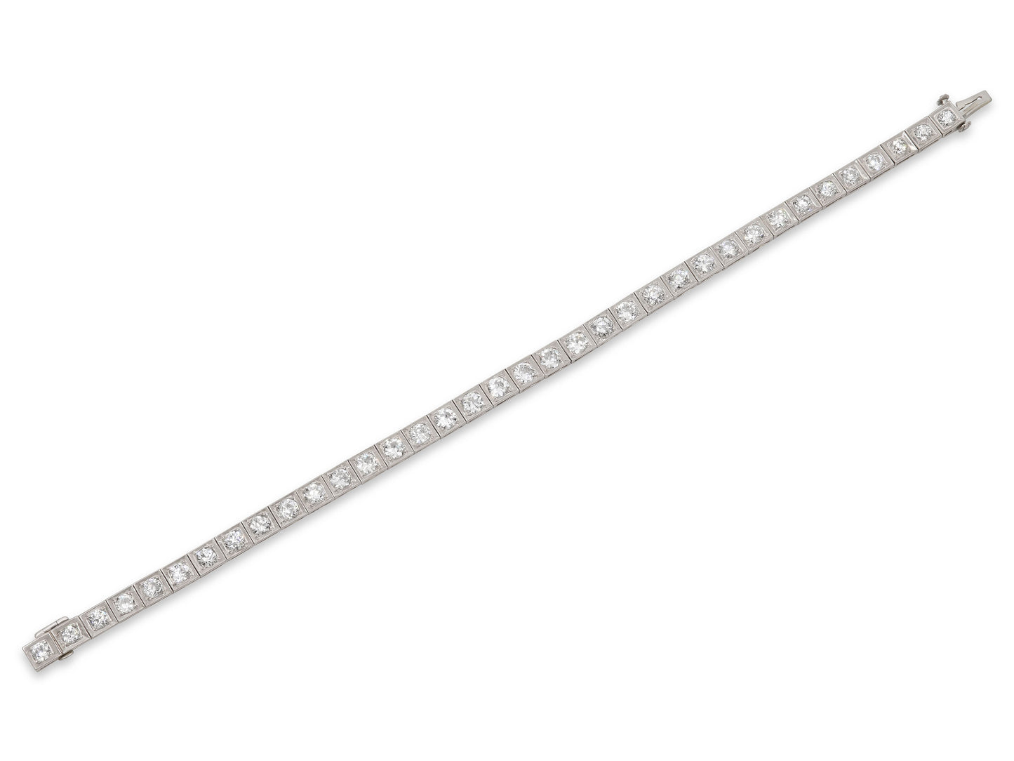 Art Deco Diamond Line Bracelet in Platinum