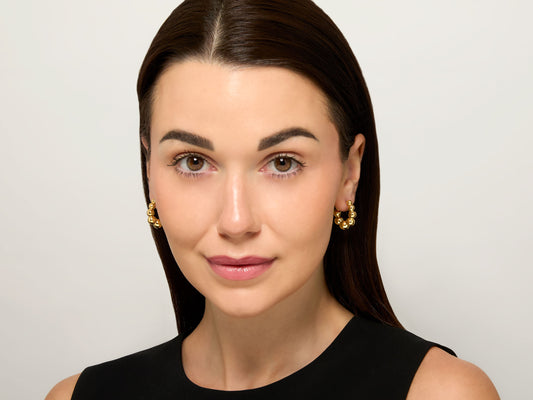 Gold Ball Earrings in 18K Gold, by Beladora