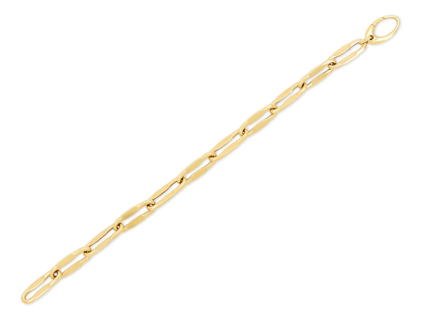 Flattened Paperclip Link Bracelet in 18K Gold, by Beladora