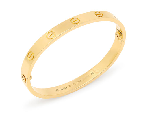 Cartier 'Love' Bracelet in 18K Gold, Classic Model, Size 16