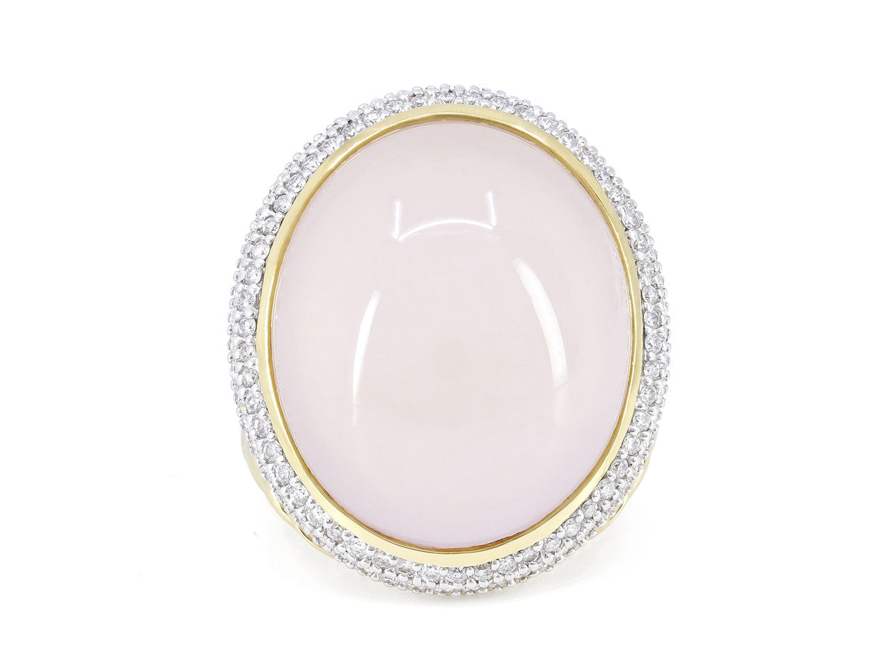 David Yurman Rose Quartz Cocktail Ring in 18K Gold