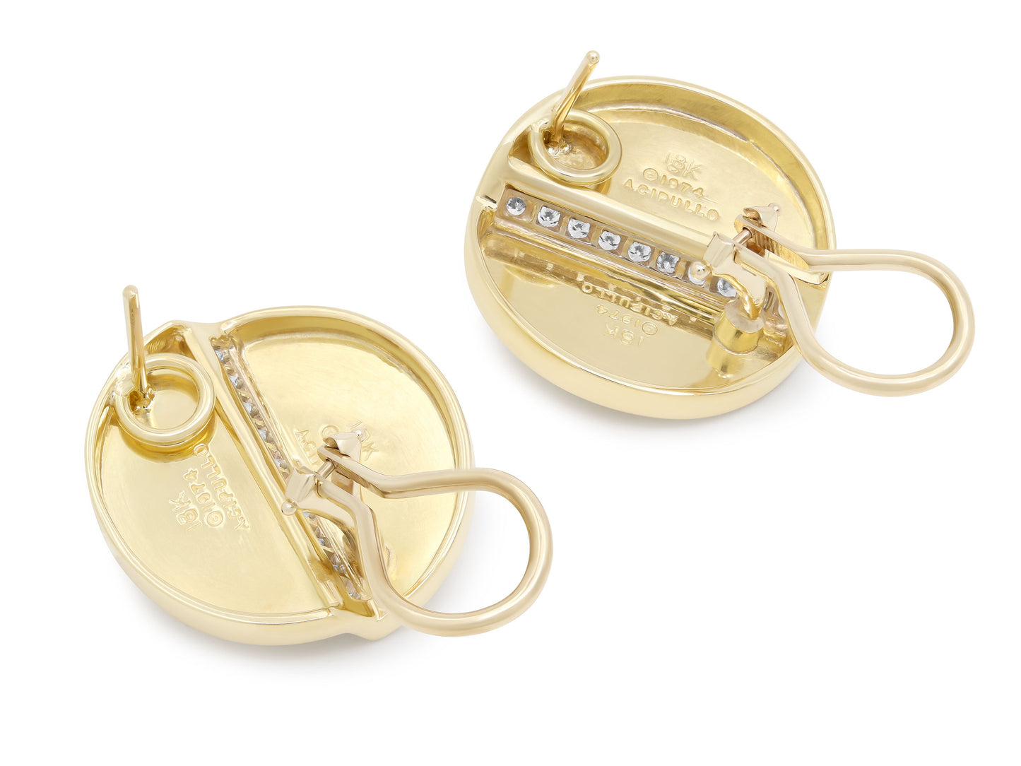 Aldo Cipullo Diamond Earrings in 18K Gold
