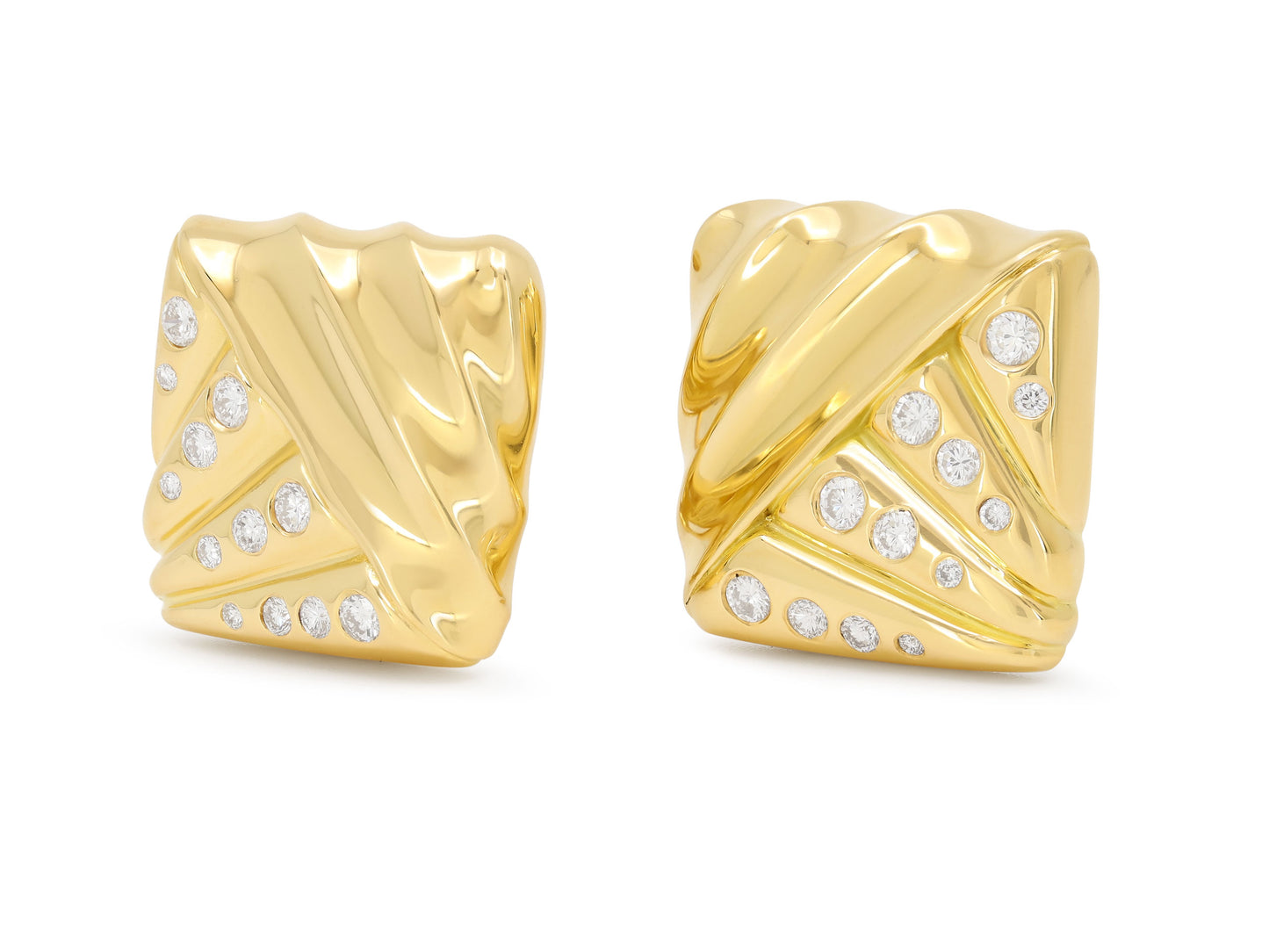Cartier Diamond Earrings in 18K Gold