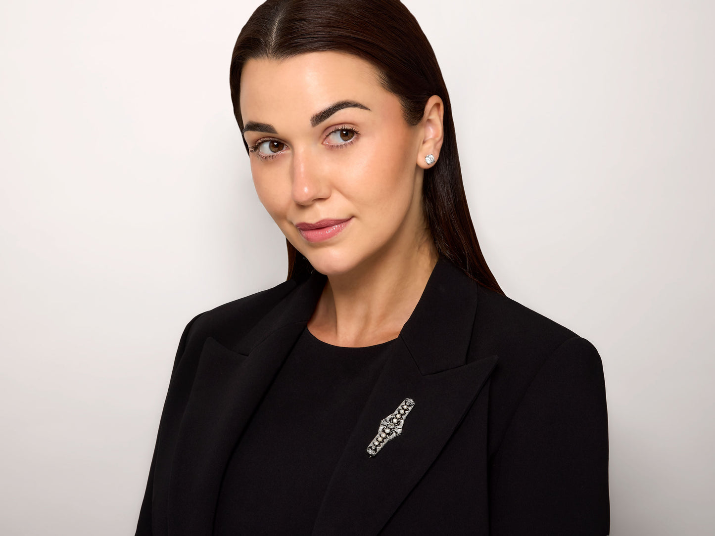 Antique Edwardian Diamond and Natural Pearl Brooch in Platinum