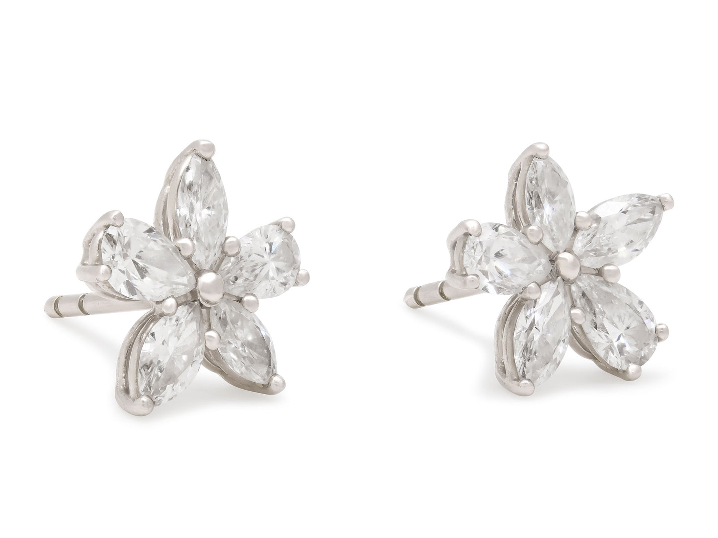 Tiffany & Co. 'Victoria' Mixed Cluster Diamond Earrings in Platinum