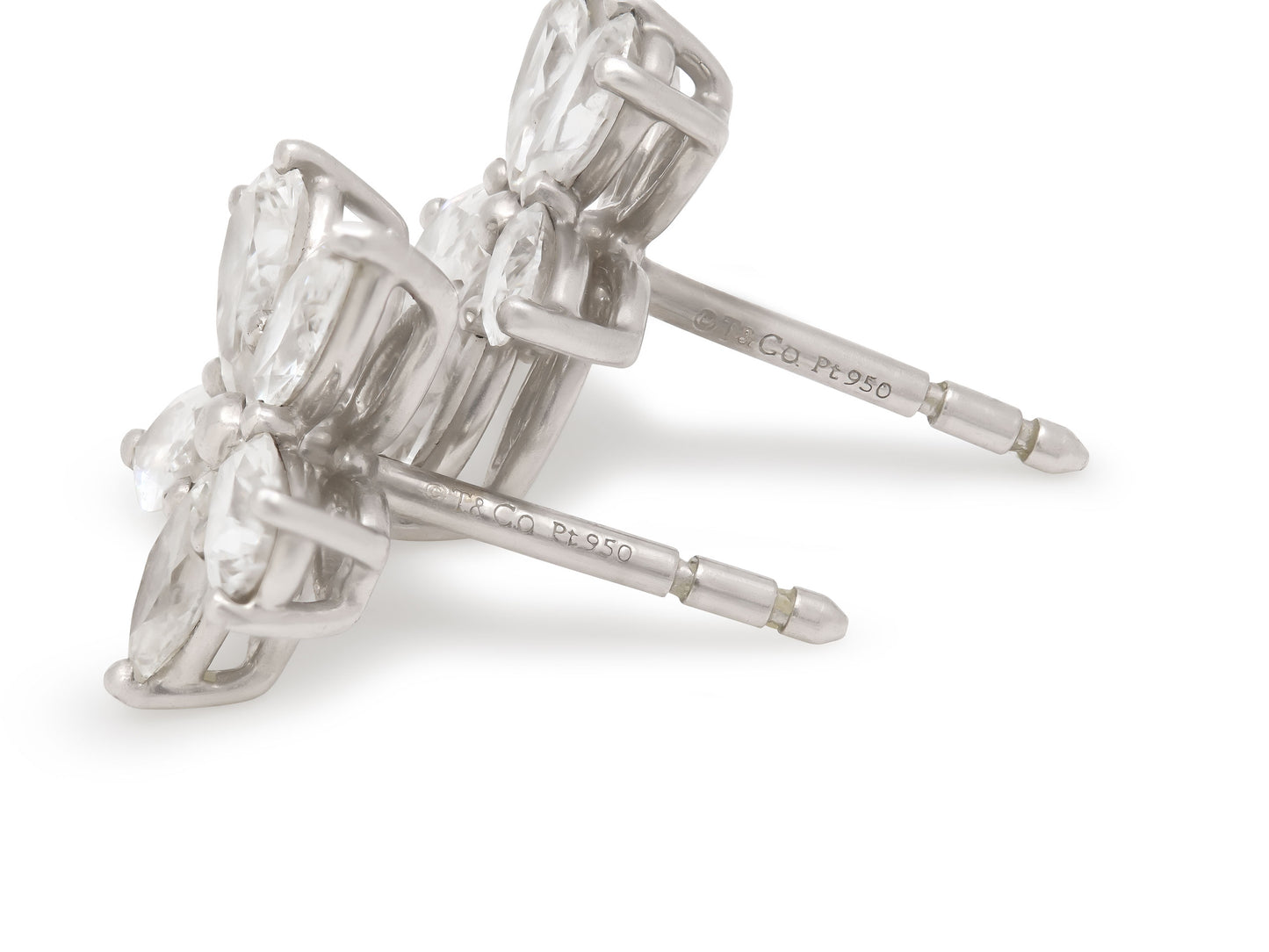 Tiffany & Co. 'Victoria' Mixed Cluster Diamond Earrings in Platinum