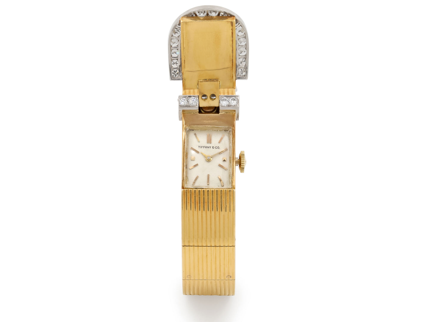 Mid-Century Tiffany & Co. Bracelet Watch in 18K Gold and Platinum