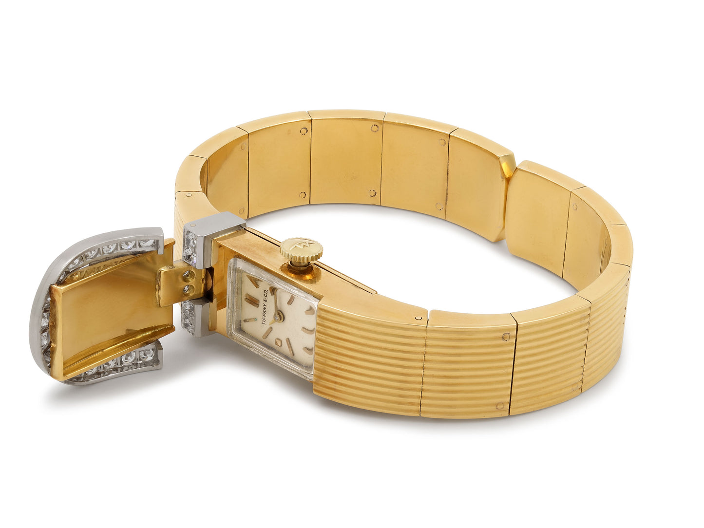 Mid-Century Tiffany & Co. Bracelet Watch in 18K Gold and Platinum