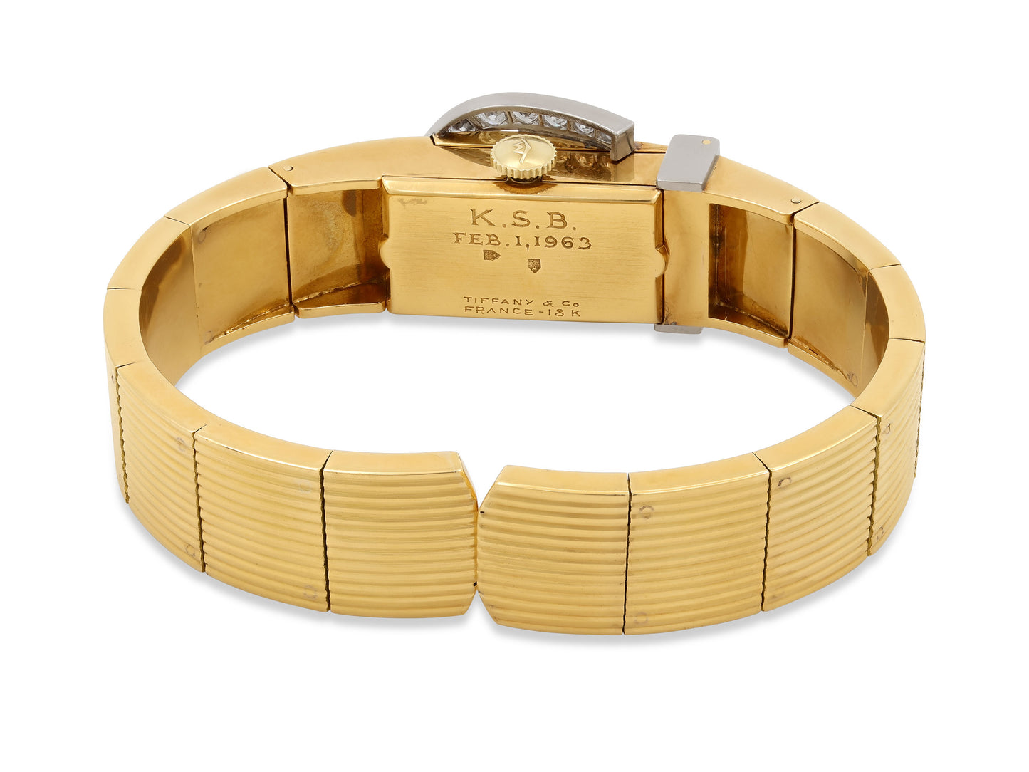 Mid-Century Tiffany & Co. Bracelet Watch in 18K Gold and Platinum