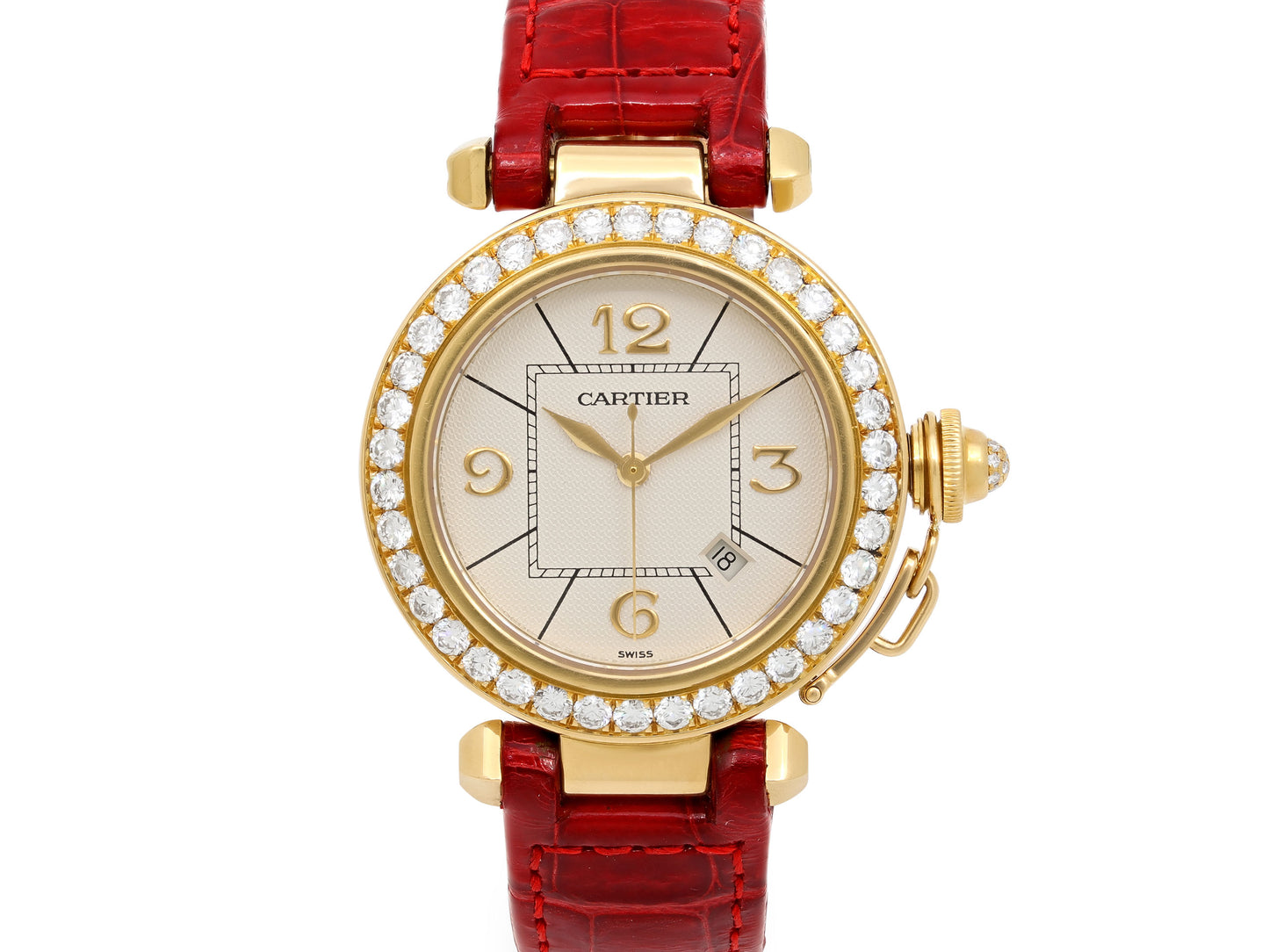 Cartier 'Pasha De Cartier' Diamond Watch in 18K Gold