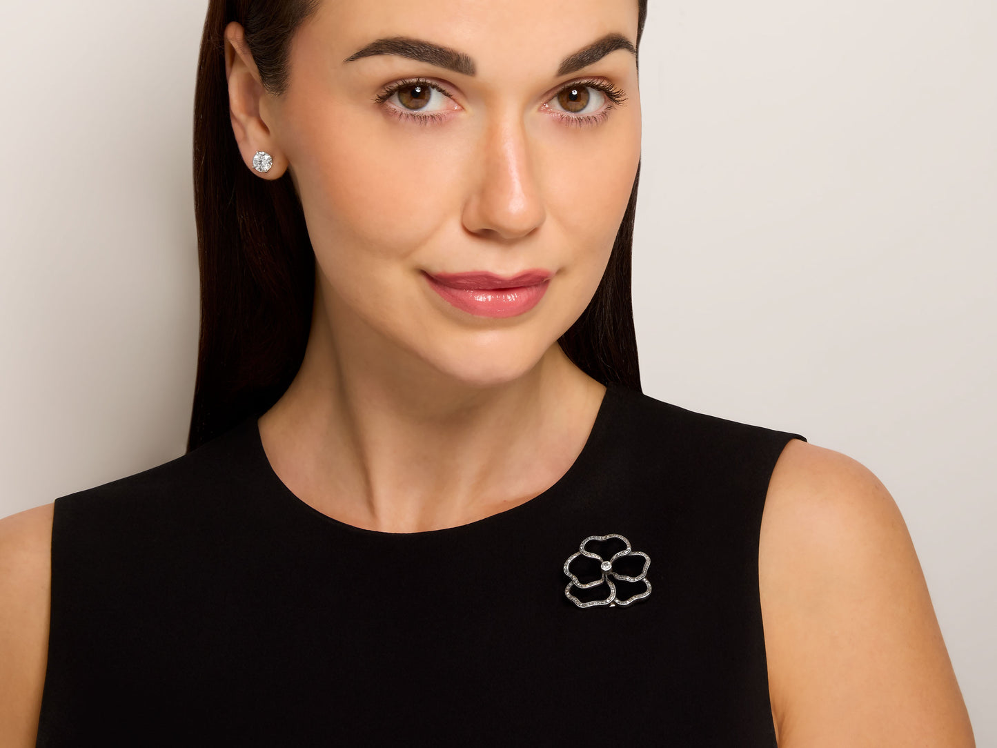 Antique Victorian Diamond and Velvet Brooch in Silver over Gold