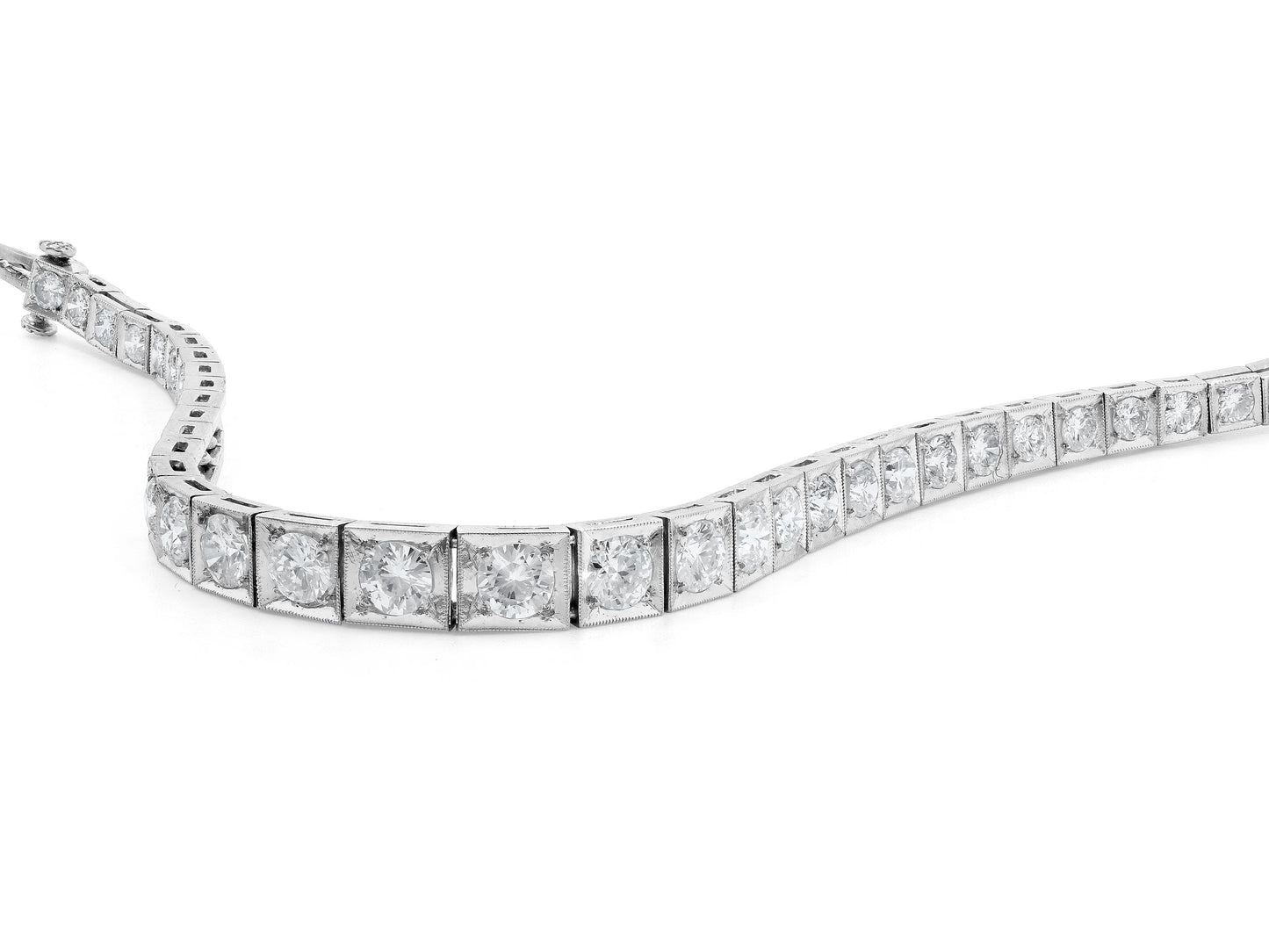 Mid-Century Diamond Bracelet in Platinum