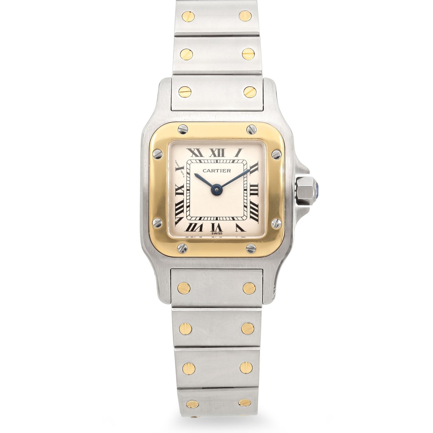 Cartier 'Santos de Cartier Galbée' Watch in Steel and 18K Gold