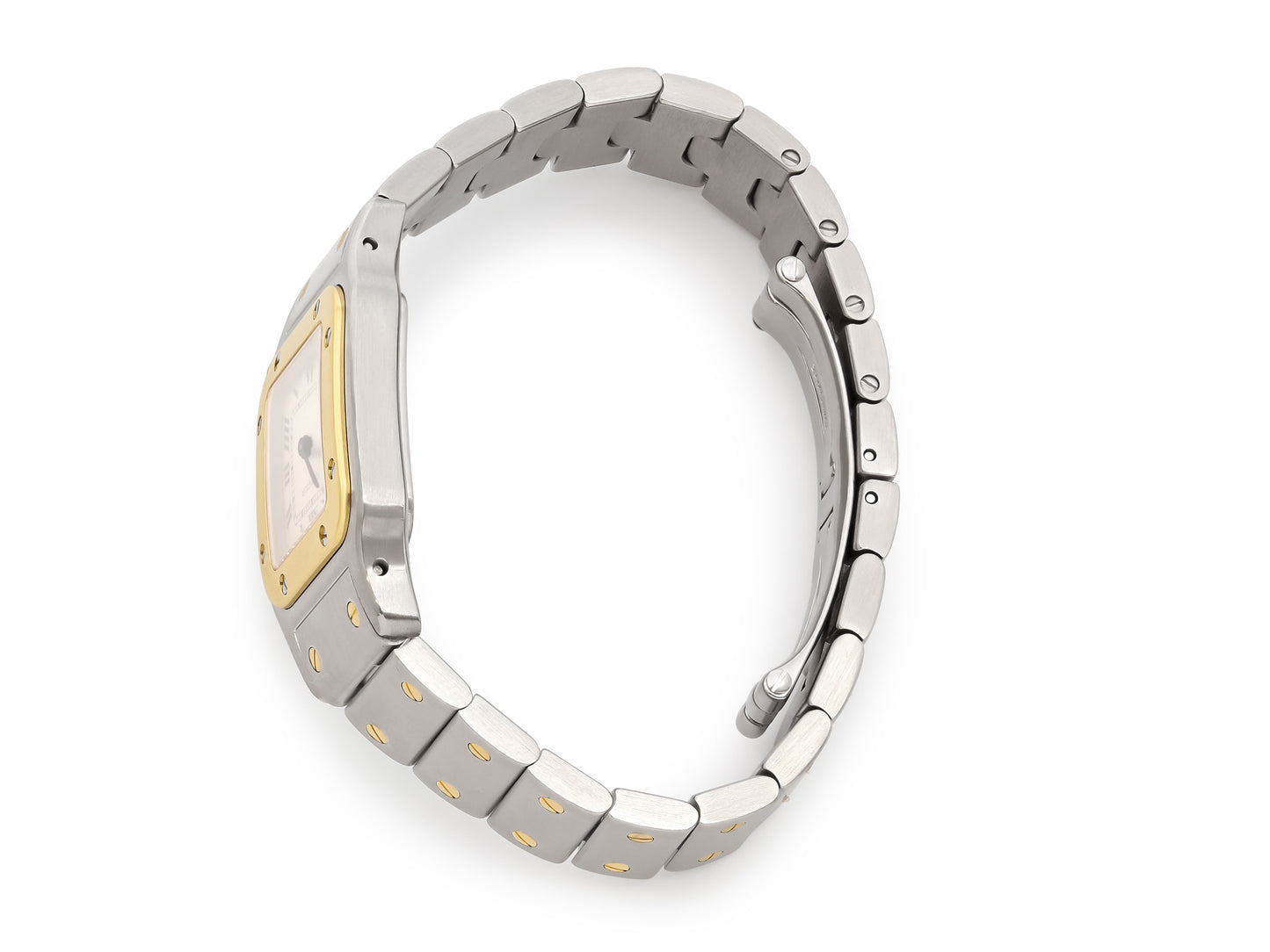 Cartier 'Santos de Cartier Galbée' Watch in Steel and 18K Gold