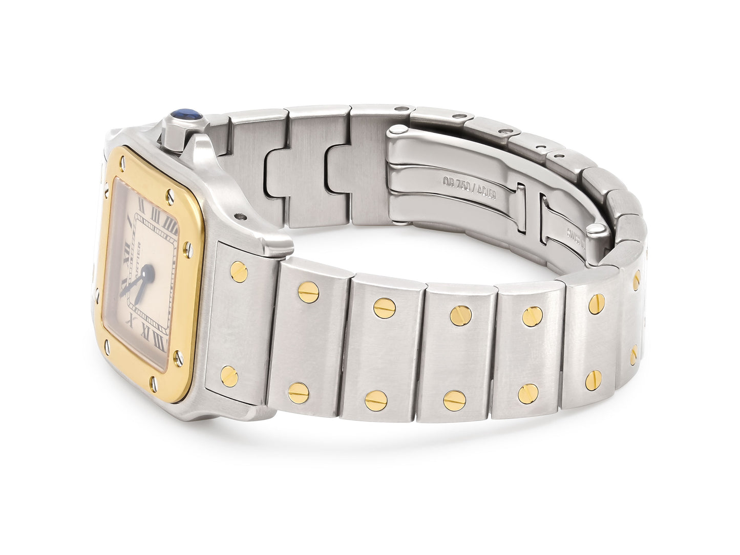Cartier 'Santos de Cartier Galbée' Watch in Steel and 18K Gold