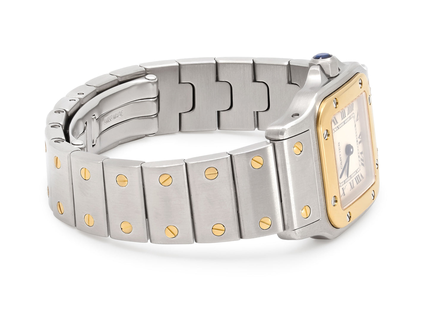 Cartier 'Santos de Cartier Galbée' Watch in Steel and 18K Gold