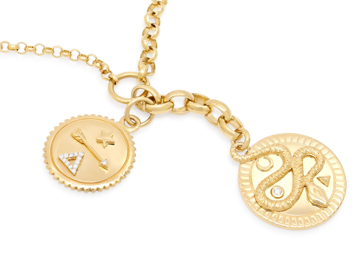 Foundrae 'Heavy Mixed Belcher Chain' Necklace in 18K Gold