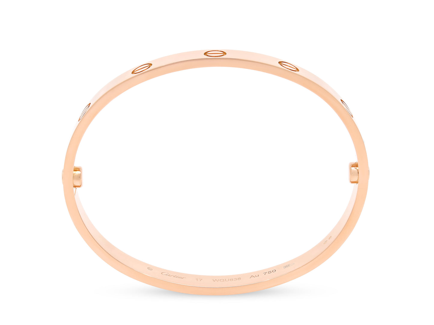 Cartier 'Love' Bracelet in 18K Rose Gold, Classic Model, Size 17