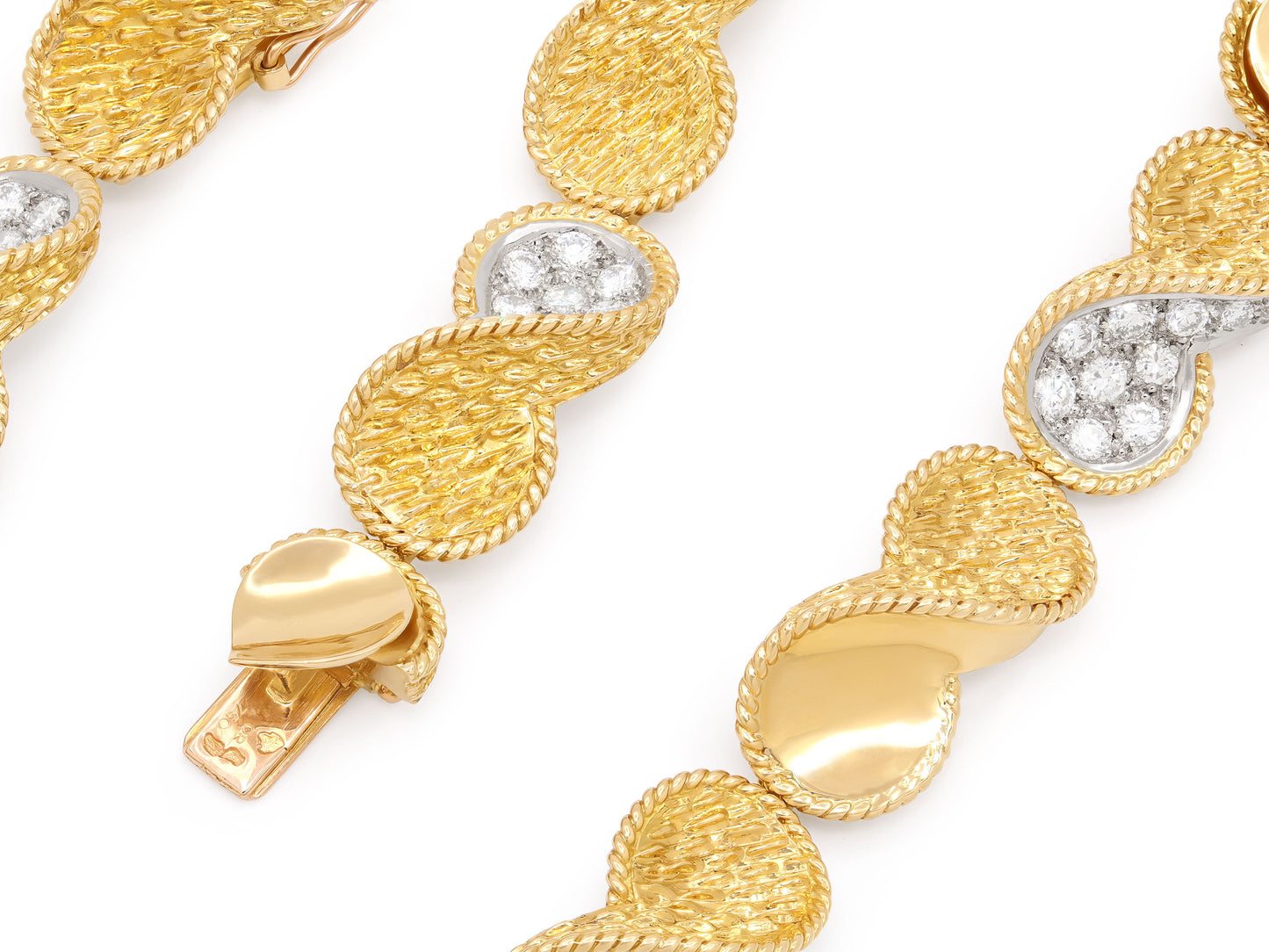 Pair of Boucheron 'Serpent Bohème' Diamond Bracelets in 18K Gold and Platinum
