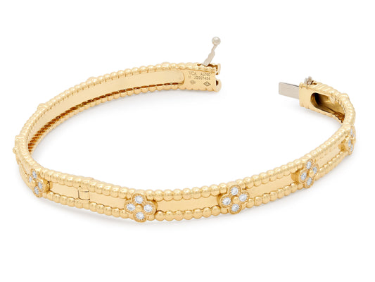 Van Cleef & Arpels 'Perlée Sweet Clovers' Bracelet in 18k Gold, Medium Model