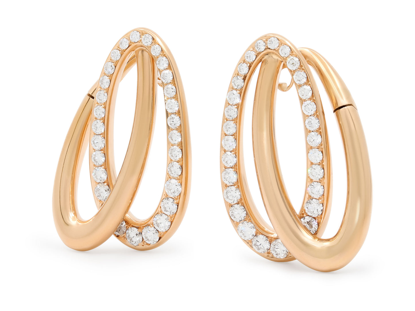 Fawaz Gruosi 'Enlaced' Diamond Earrings in 18K Rose Gold