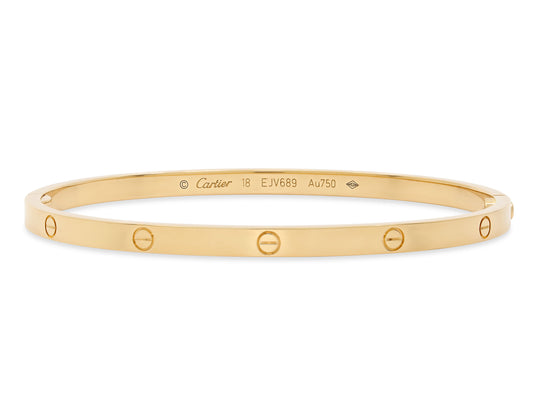 Cartier 'Love' Bracelet in 18K Gold, Small Model, Size 18