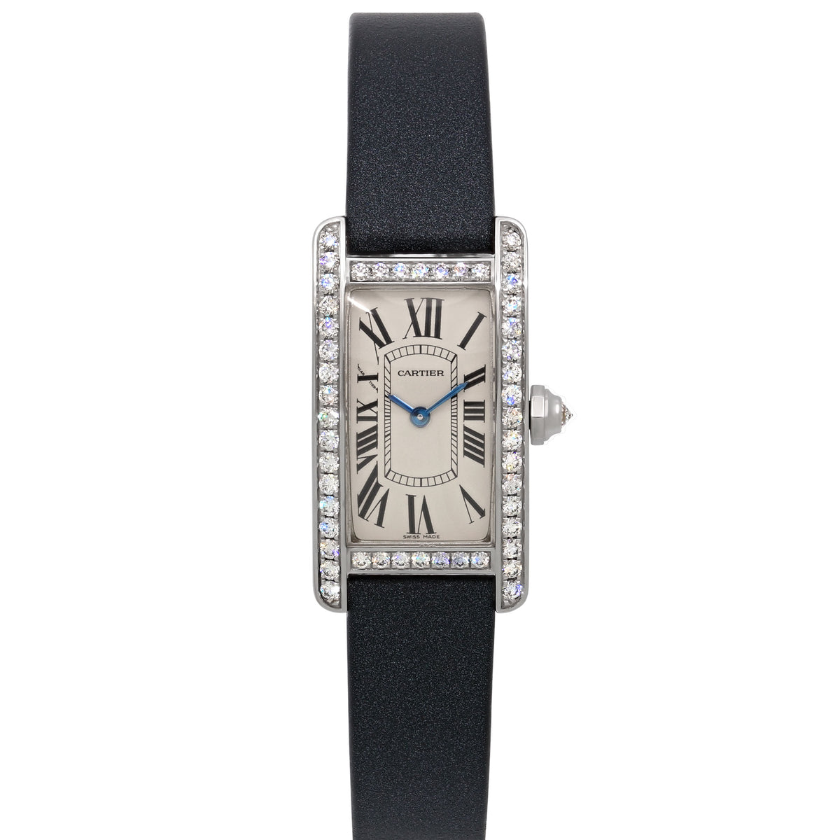 Cartier 'Tank Américaine' Diamond Watch in 18K White Gold