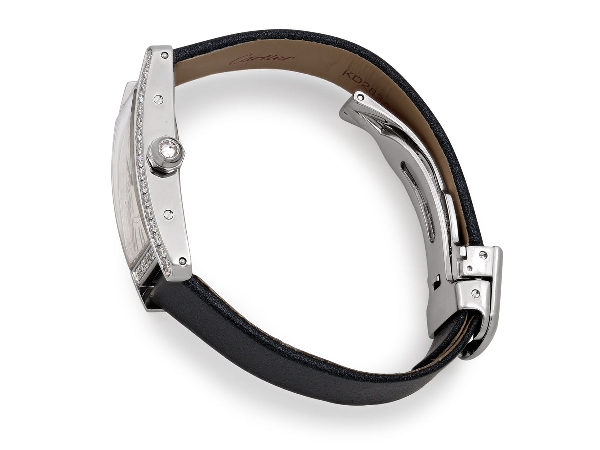 Cartier 'Tank Américaine' Diamond Watch in 18K White Gold