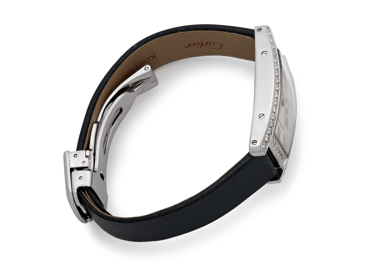 Cartier 'Tank Américaine' Diamond Watch in 18K White Gold