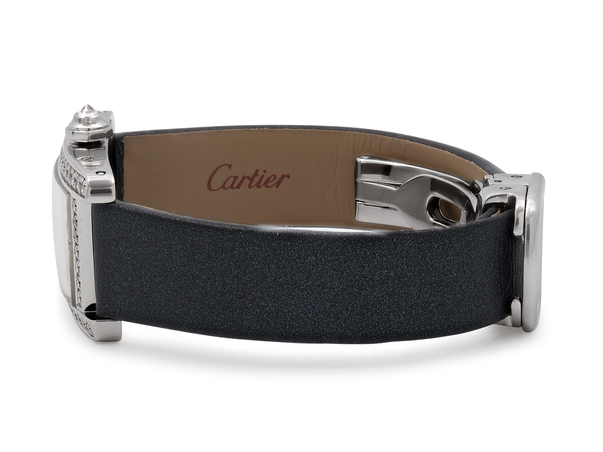 Cartier 'Tank Américaine' Diamond Watch in 18K White Gold