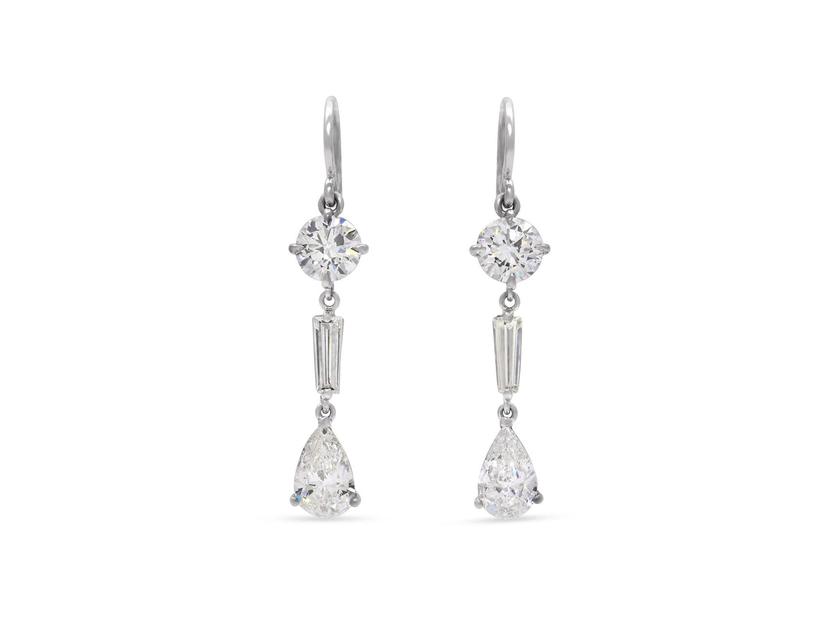 Beladora 'Reimagined' Diamond Drop Earrings in Platinum