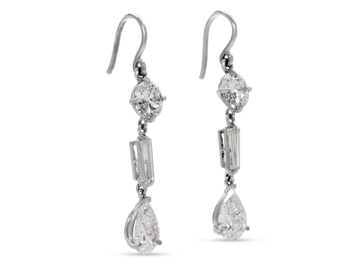 Beladora 'Reimagined' Diamond Drop Earrings in Platinum