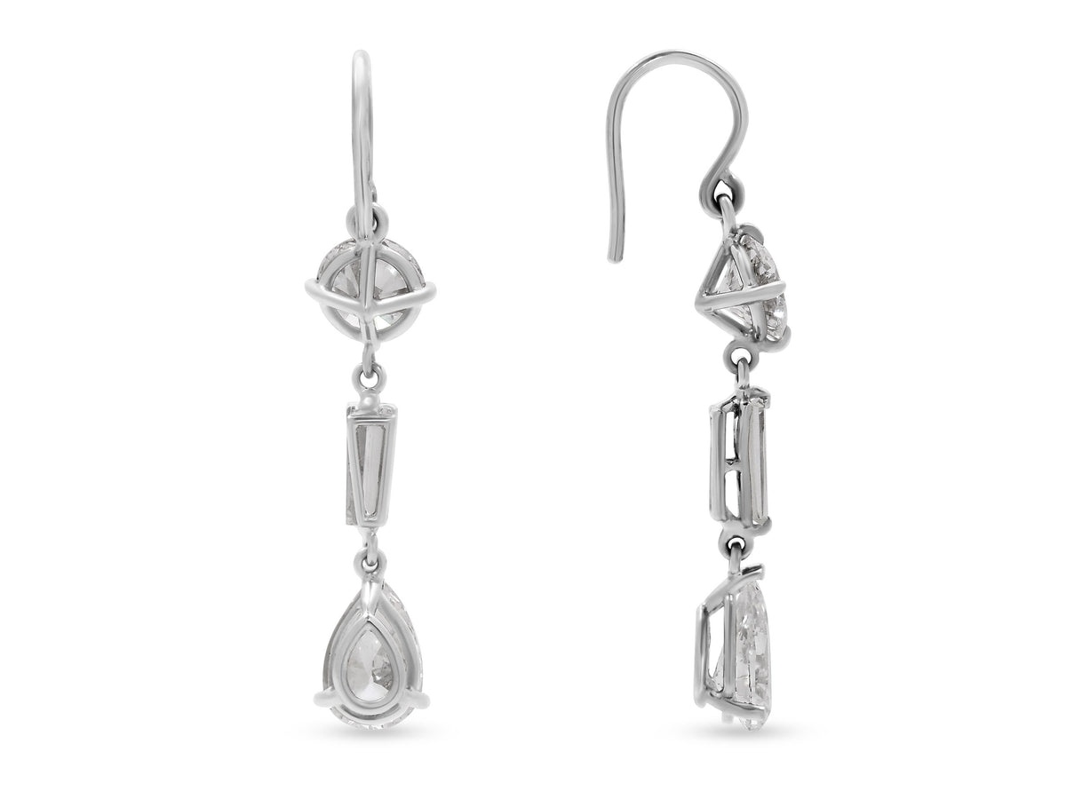 Beladora 'Reimagined' Diamond Drop Earrings in Platinum