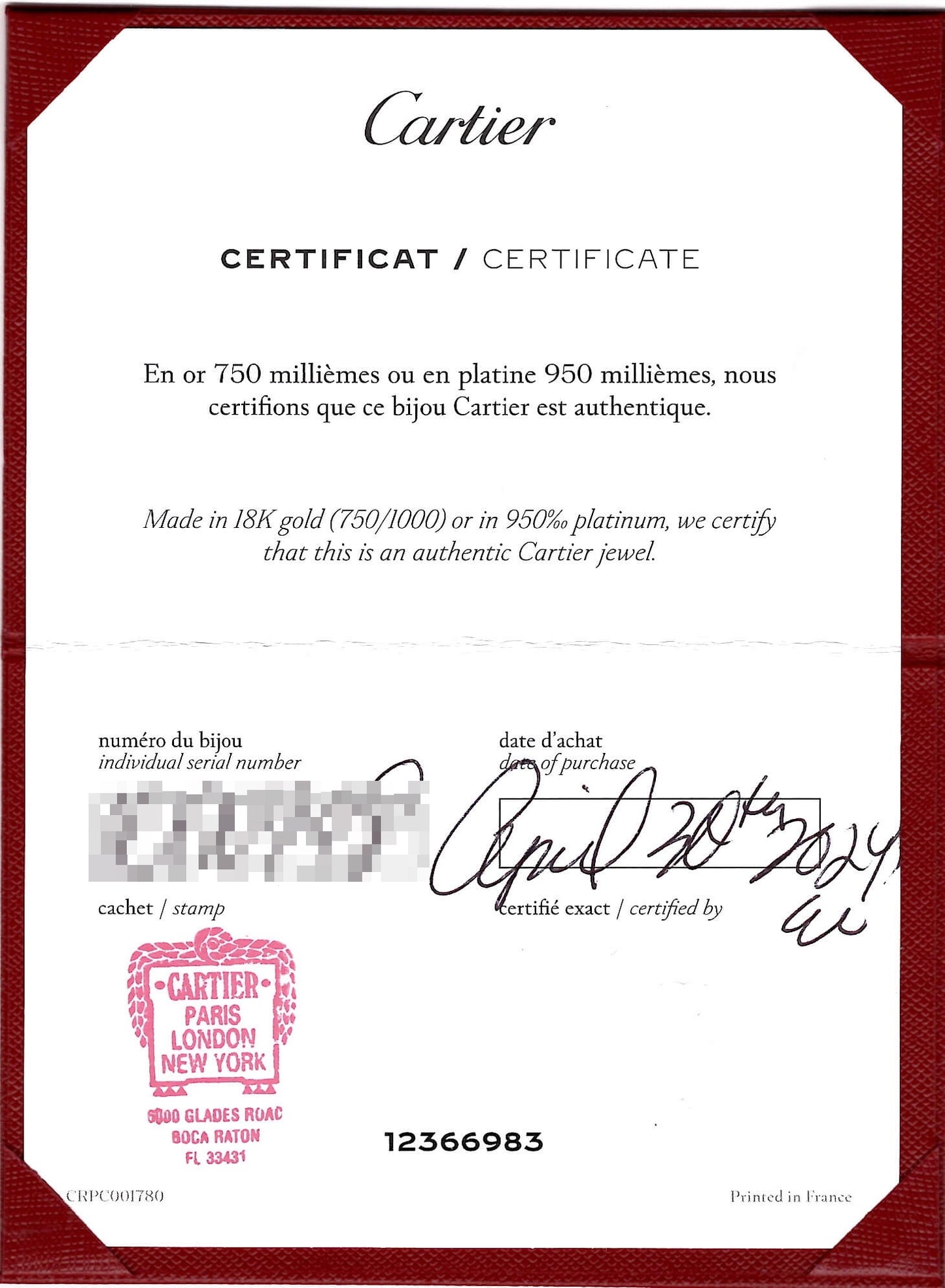 CERTIFICATE