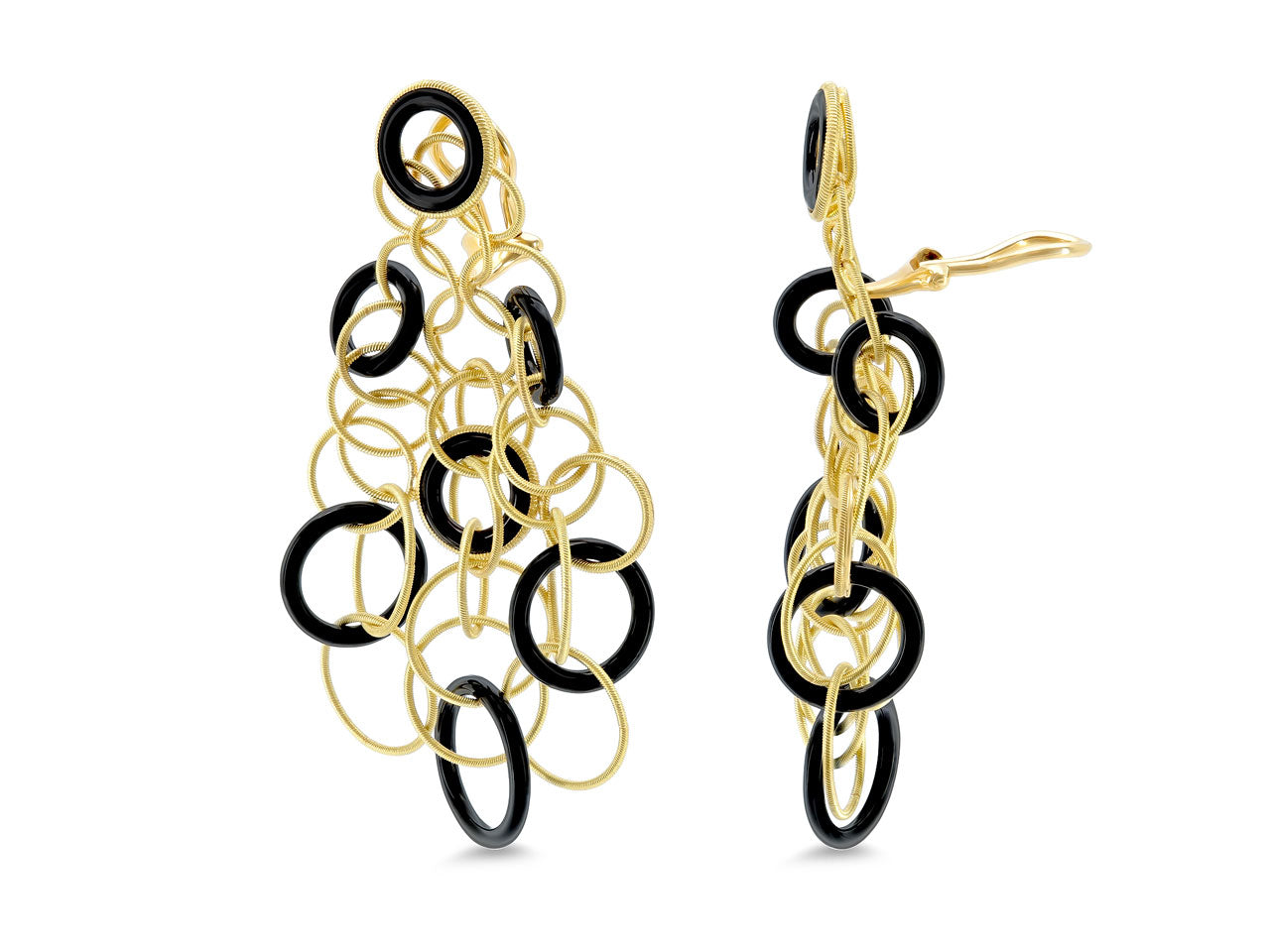 Buccellati 'Hawaii' Onyx Earrings in 18K Gold