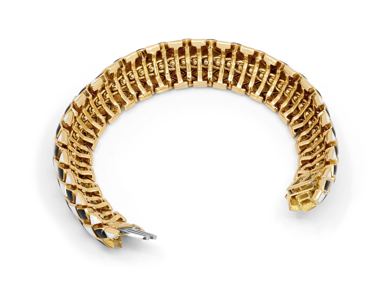 David Webb Enamel 'Harlequin' Bracelet in 18K Gold