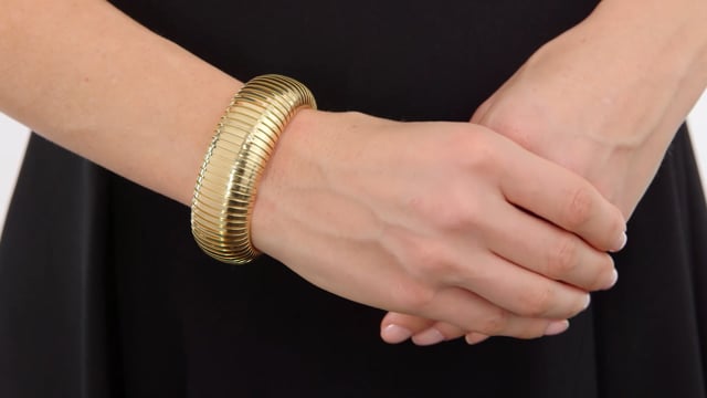 Domed Cuff Bracelet in 18K Gold, by Beladora #510346