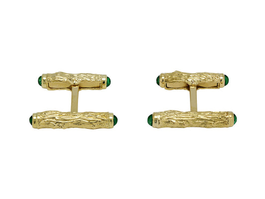 Charles Gold & Co. Bar Emerald Cufflinks in 18K