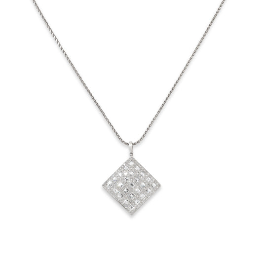 Bez Ambar Blaze-cut Diamond Pendant in 18K White Gold