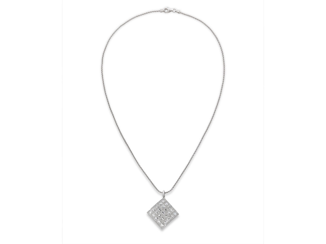 Bez Ambar Blaze-cut Diamond Pendant in 18K White Gold